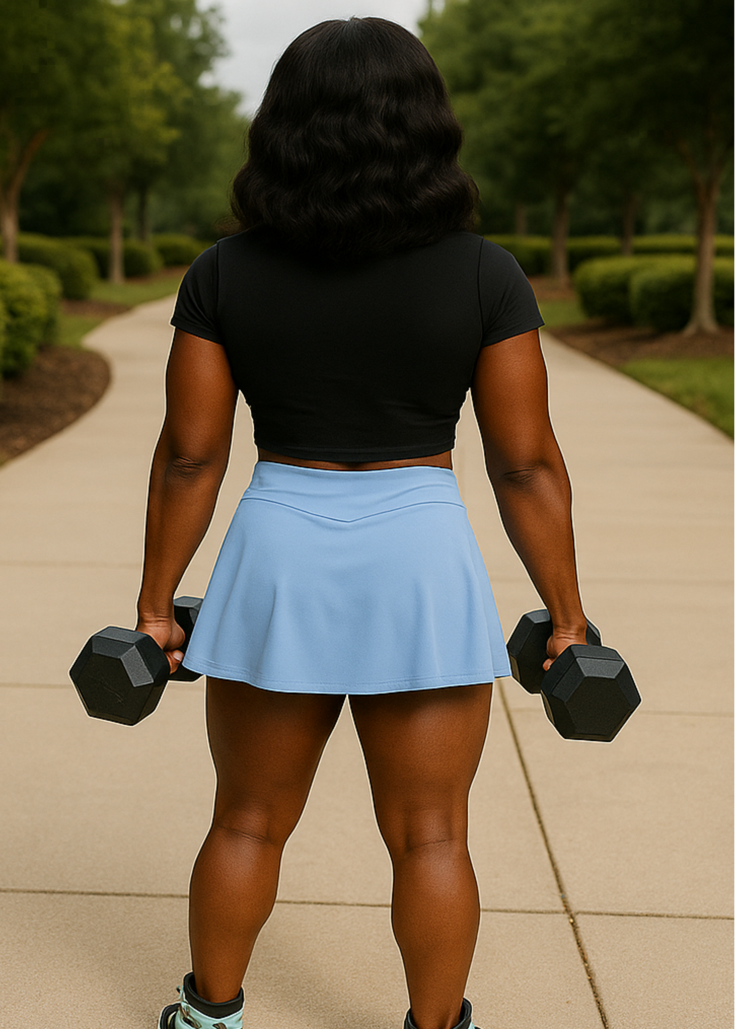 HIGH-WAISTED CROSSOVER TENNIS SKORT
