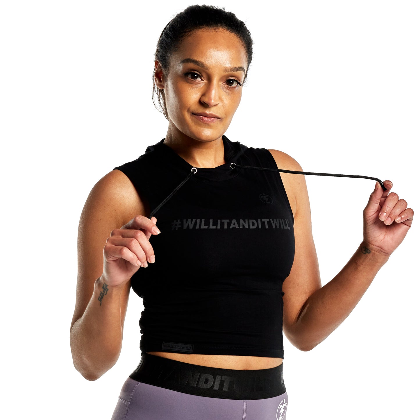 SLEEVELESS CROPPED HOODIE