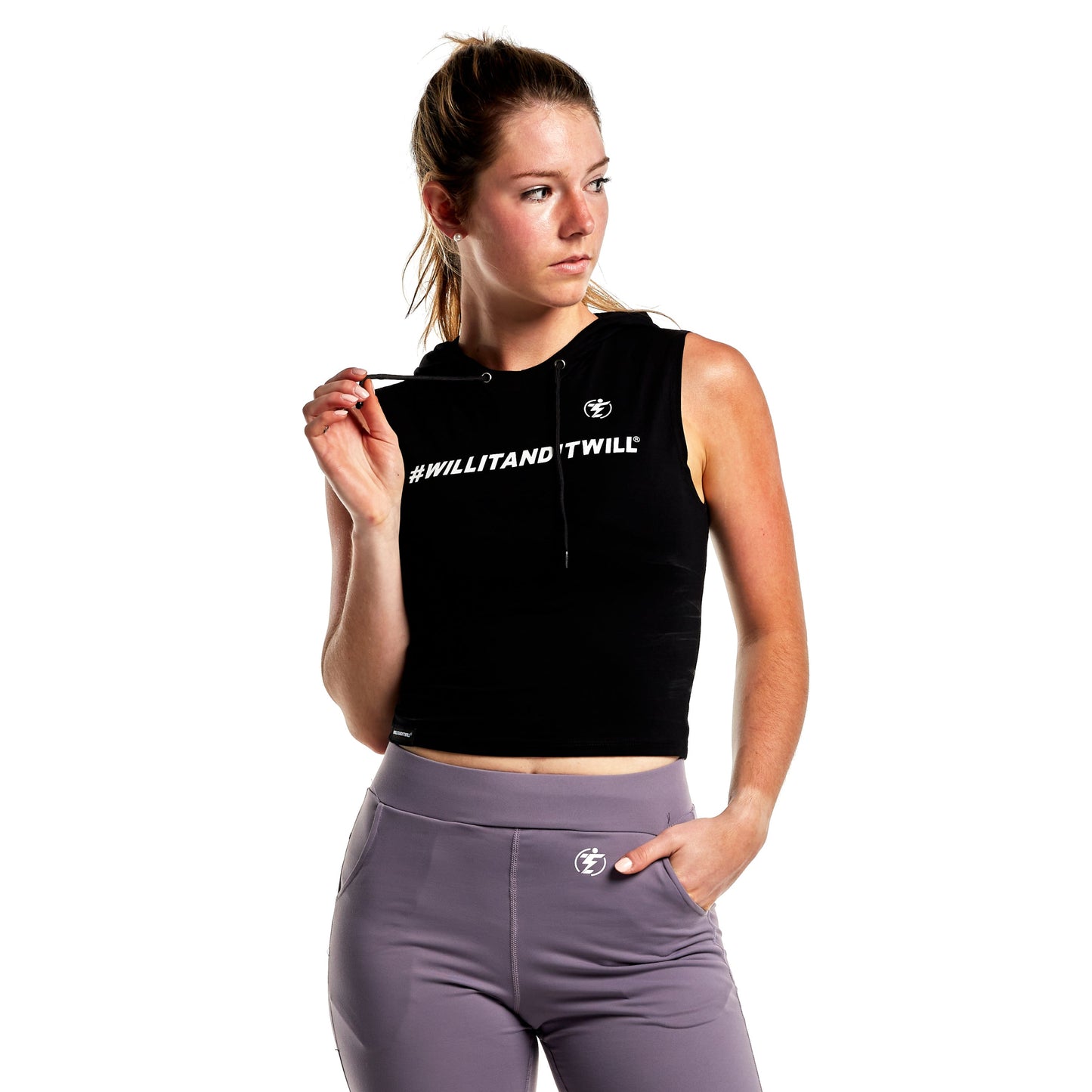 SLEEVELESS CROPPED HOODIE