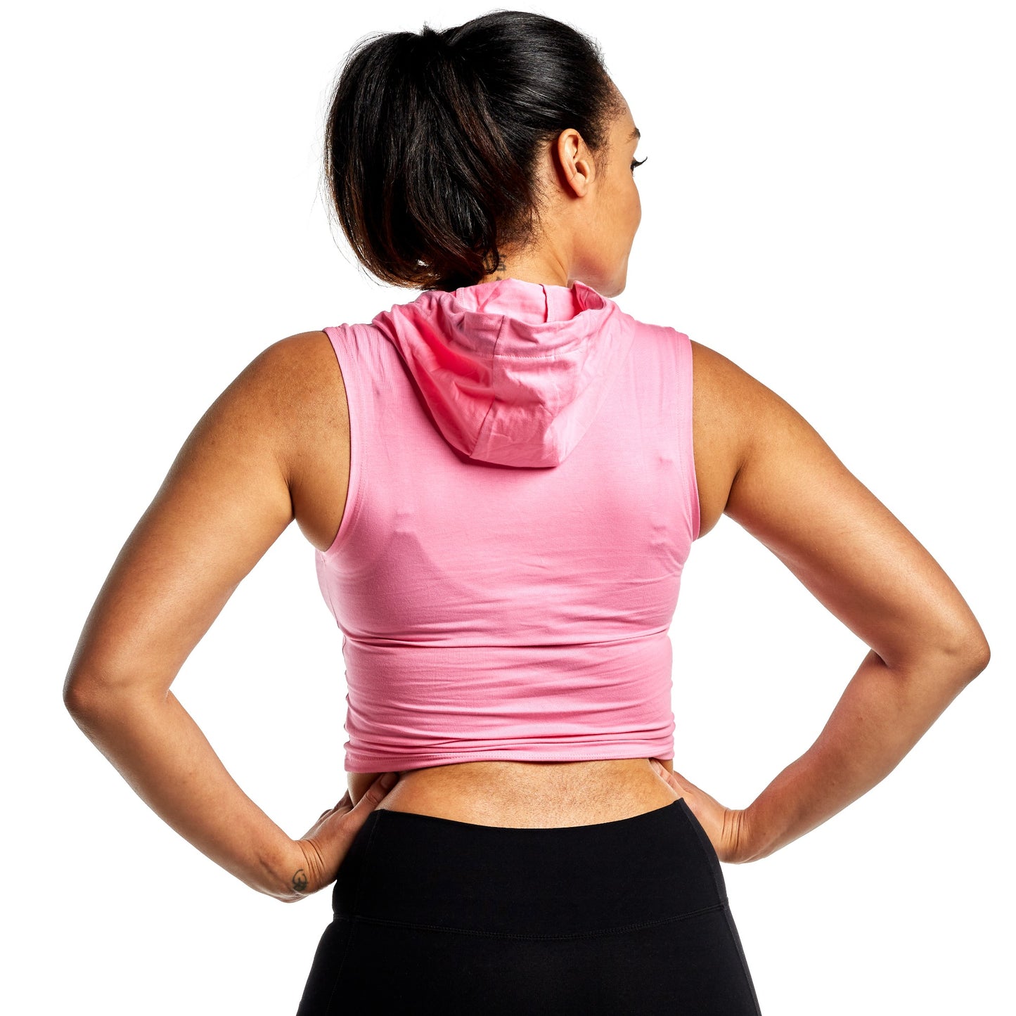 SLEEVELESS CROPPED HOODIE